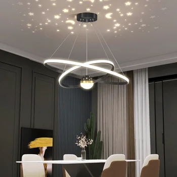 Современная минималистичная светодиодная люстра для дома, гостиной, обеденного стола, внутреннего освещения, Роскошного потолочного светильника, креативной звездной проекции