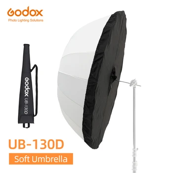 Godox UB-130D 130-сантиметровый белый параболический светоотражающий прозрачный мягкий зонт для студийного освещения с серебристо-черным рассеивающим покрытием