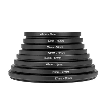 8 ШТ. металлических повышающих колец, универсальный набор адаптеров для фильтров для объективов 49-52-55-58-62-67-72-77-82 мм, новинка.