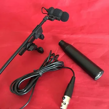 Микрофон MU100 + Зажим для скрипки M100V + Адаптер фантомного питания XLR Конденсаторный Инструментальный микрофон для скрипичных духовых инструментов 6шт