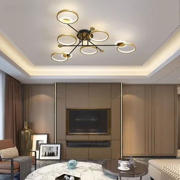 Светодиодная люстра Nortic черного и золотого цвета Для гостиной спальни Современные лампы для домашнего декора Светильники для помещений Luminaria Lustre