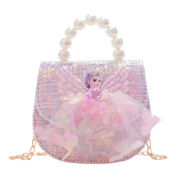 Новая детская сумка-портмоне Princess Bowknot Pearl Tote на цепочке, сумка через плечо, рюкзак
