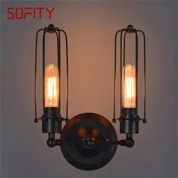 Классическая настенная лампа SOFITY, светодиодные промышленные ретро-светильники для помещений, освещение в стиле лофт, простой дизайн, бра