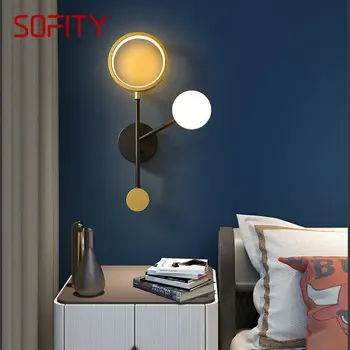 Современные настенные светильники SOFITY LED Простой креативный дизайн Винтажные алюминиевые бра для дома, гостиной, спальни Декоративные