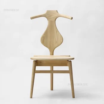 Скандинавские Кухонные Обеденные стулья из массива дерева Современная минималистичная Мебель для дома Кресло для отдыха Дизайнерская Спинка для спальни Туалетный стул