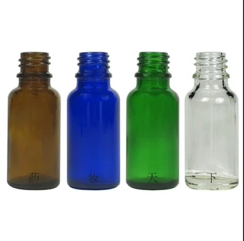 20 мл 50шт зеленая / синяя / коричневая / прозрачная стеклянная бутылка эфирное масло сыворотка жидкий комплекс восстанавливающий пакет уход за кожей косметическая упаковка