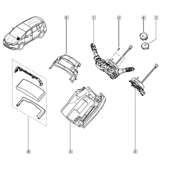 Комбинация рулевого колеса Индикатор стеклоочистителя Переключатель фар в сборе 255545857R 255674919R Для Renault Megane Espace V