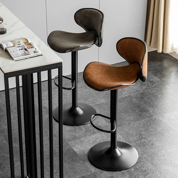 Высокий табурет, Вращающийся барный стул, Роскошное Современное Железное искусство, Регулируемые по высоте барные стулья, Табуретки для кухонной стойки, Обеденные стулья, мебель