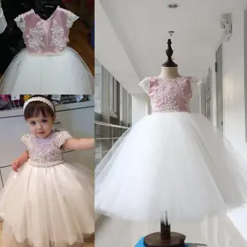 Прекрасное бальное платье из бисера, расшитое жемчугом, вечерние платья для маленьких девочек 2020, Детские платья для первого причастия, вечерние платья для выпускного вечера на свадьбу