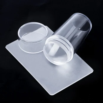 Набор Прозрачных силиконовых штампов для ногтей со скребком для нанесения рисунков и создания Свободы Искусства, необходимых для нанесения гель-лака