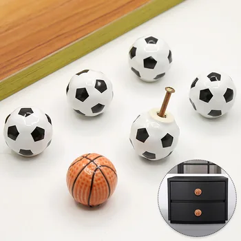 Креативный футбольный Баскетбольный дизайн Выдвижная ручка ящика Керамический шкаф Тянет ручку мебельного шкафа