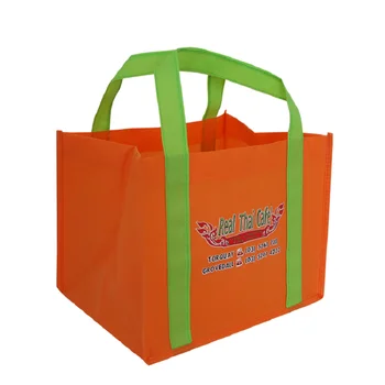 1000 шт. /лот, Нетканые хозяйственные сумки с теплопередающей печатью, с длинными ручками снизу, сверхпрочная упаковочная сумка для супермаркетов