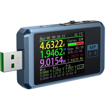 Монитор для измерения пульсаций срабатывающей емкости с цветным экраном с ЧПУ-крышкой USB-тестер батареи, измеритель тока и напряжения, тестер для измерения тока.