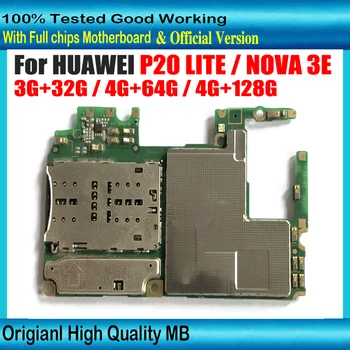 128 ГБ Оригинальная разблокированная материнская плата для Huawei P20 LITE Материнская плата Электронная панель для Huawei P20 LITE логическая плата с чипами