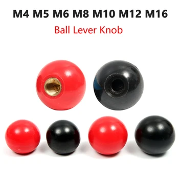 1-5шт M4 M5 M6 M8 M10 M12 M16 Ручка Шарового Рычага Замена Станка Круглая Ручка Красный Черный Медный/Бакелитовый/Железный Сердечник