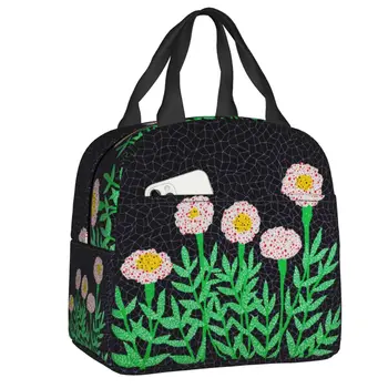 Изготовленная на Заказ Цветочная сумка для ланча в стиле абстрактного искусства Yayoi Kusama Для мужчин И женщин, теплый Холодильник, Изолированный Ланч-бокс для детей, сумка для школьных продуктов для пикника