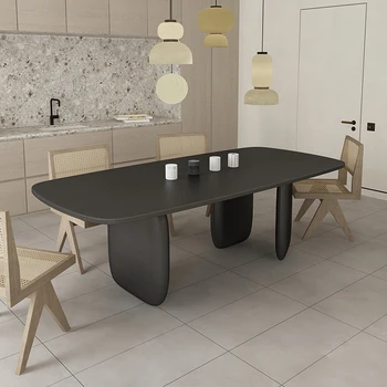 Сочетание обеденного стола и стула из массива скандинавского дерева, современный и минималистичный небольшой семейный ресторан, обеденный стол, длинный стол, d