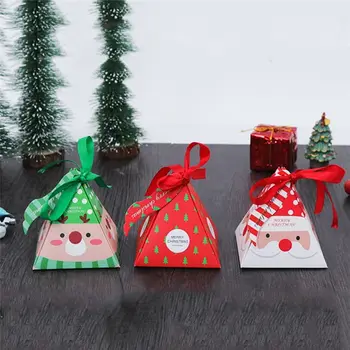 10шт Рождественских конфет Подарочная коробка Санта Клаус Печенье Закуски Шоколад Упаковочные коробки Для украшения вечеринки Navidad Natal Noel