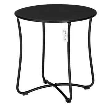 18-дюймовая металлическая столешница, небольшой круглый столик для террасы, приставной столик из кованого железа, черный [на складе в США]