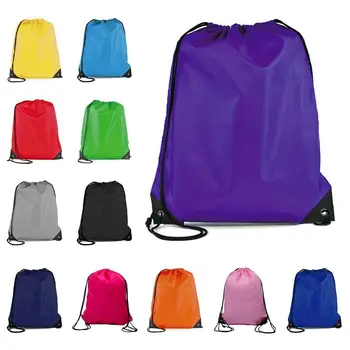 Сумка для хранения рюкзака на шнурке из ткани с веревками, сумка для школьной обуви из эко-ткани, настраиваемая 35x55 см