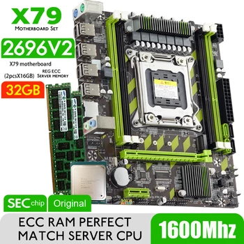 Материнская плата Atermiter X79 с XEON E5 2696 V2 2* 16 ГБ = 32 ГБ DDR3 12800 REG ECC RAM Memory Combo Kit Комплект NVME SATA Сервер