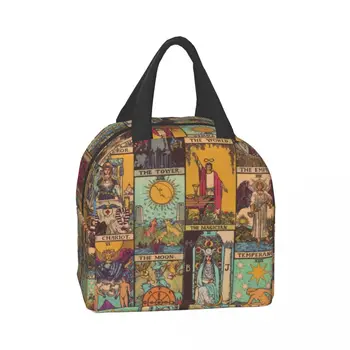 Главные Арканы Таро, винтажная лоскутная термоизолированная сумка для ланча, женская оккультная ведьма, духовная переносная сумка для еды