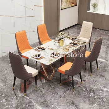 Обеденные стулья Nordic из искусственной кожи Кухонный комод Салон Офис Эргономичные обеденные стулья Современная роскошная мебель для дома Sillas WK