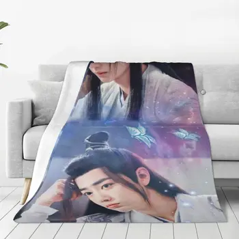 Неприрученные Одеяла Фланелевые Всесезонные Xiao Zhan Wang Yi Bo Портативные Легкие Тонкие Одеяла для кровати Уличные Покрывала