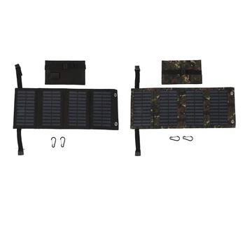Складная Солнечная Панель Монокристаллическая Солнечная Панель Высокой Эффективности 20 Вт Легко Переносимая 5,5 В с USB-Портом для кемпинга