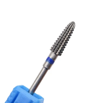 Новый 4 мм конусообразный спиральный зуб в форме твердосплавного сверла для ногтей электрическая пилочка для ногтей сверло грубое твердосплавное сверло 3/32 