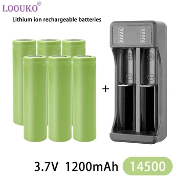 LOOUKO 14500 Литий-ионная Аккумуляторная Батарея AA 3,7 В 1200 мАч Подходит Для Яркого Фонарика, Игрушек, Бритвы + USB Зарядное Устройство