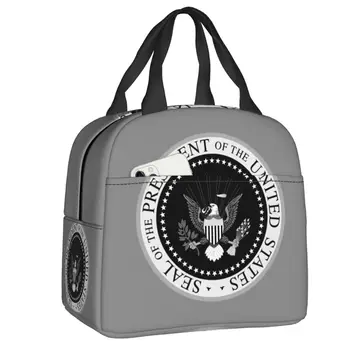 Печать Президента Соединенных Штатов, ланч-бокс с американским логотипом, Термоизолированный ланч-бокс для женщин, детские пакеты для еды