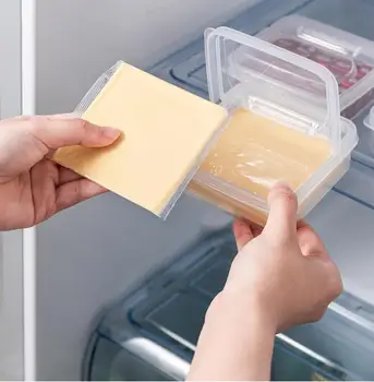 1 шт Коробка для хранения сливочного масла и сыра Портативный Холодильник Коробка-органайзер для хранения свежих фруктов и овощей Прозрачный Контейнер для сыра