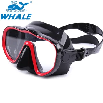 Профессиональная брендовая маска для подводного плавания, Очки для водных видов спорта с широким обзором, Противотуманные линзы, закаленное стекло, Подводная охота