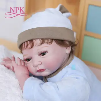 NPK 55CM reborn Baby soft body 100% ручная детальная роспись предметов коллекционирования art doll игрушки для девочек сопровождают реалистичную куклу