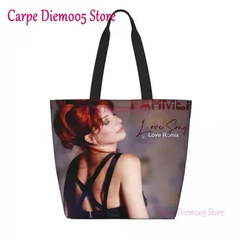 Красивая Женская сумка-тоут для покупок продуктов Mylene Farmer, милая Французская певица, холщовая сумка для покупок, сумки большой вместимости