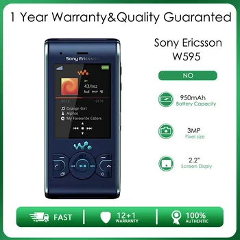 Sony Ericsson W595 Восстановленный Оригинальный разблокированный 2,2-дюймовый 3,15-мегапиксельный мобильный телефон высокого качества с бесплатной доставкой восстановленный