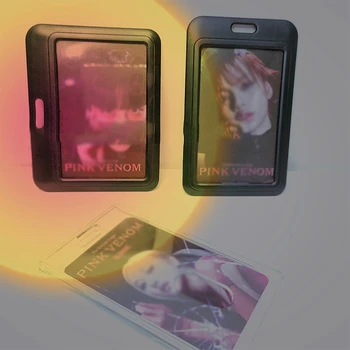 Черная Серия K-pop Photo Card Holder Idol Photo Protective Портативный Дисплей Фотокарточки Защитный Держатель Канцелярские Принадлежности