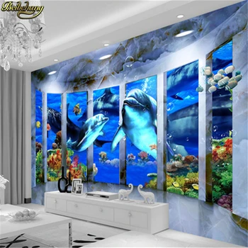 beibehang Пользовательские фотообои 3D стереоскопические подводные морские обои для гостиной ТВ фон фреска обои papel de parede 3d