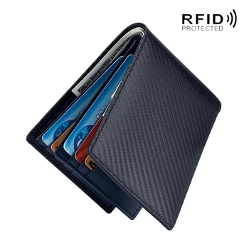 Мужской тонкий минималистичный бумажник с окошком для удостоверения личности, карточка для наличных, держатель для банкнот, RFID-блокировка