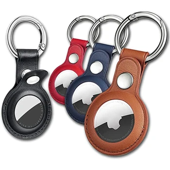 Кожаный брелок ZK30 для Apple Airtags, чехол, Защитный чехол, бампер, Аксессуары для трекера, Кольцо для ключей с защитой от царапин, держатель для ключей