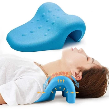 Портативная губчатая подушка для шеи, растяжитель для шеи и плеч, релаксант, тяговое устройство для хиропрактики Для облегчения боли, выравнивания позвоночника