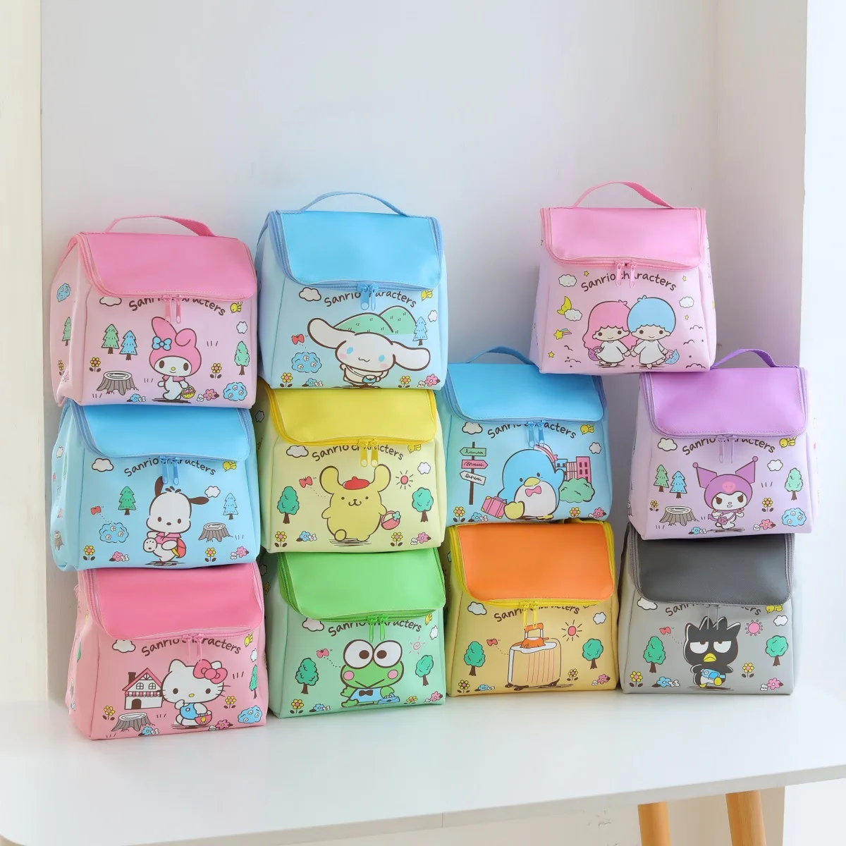 Sanrio hello kitty милый мультфильм 3D сумка для хранения косметичка для девочек и мальчиков сумка-тоут сумка-органайзер pu Kuromi cinnamon Melody дорожная сумка
