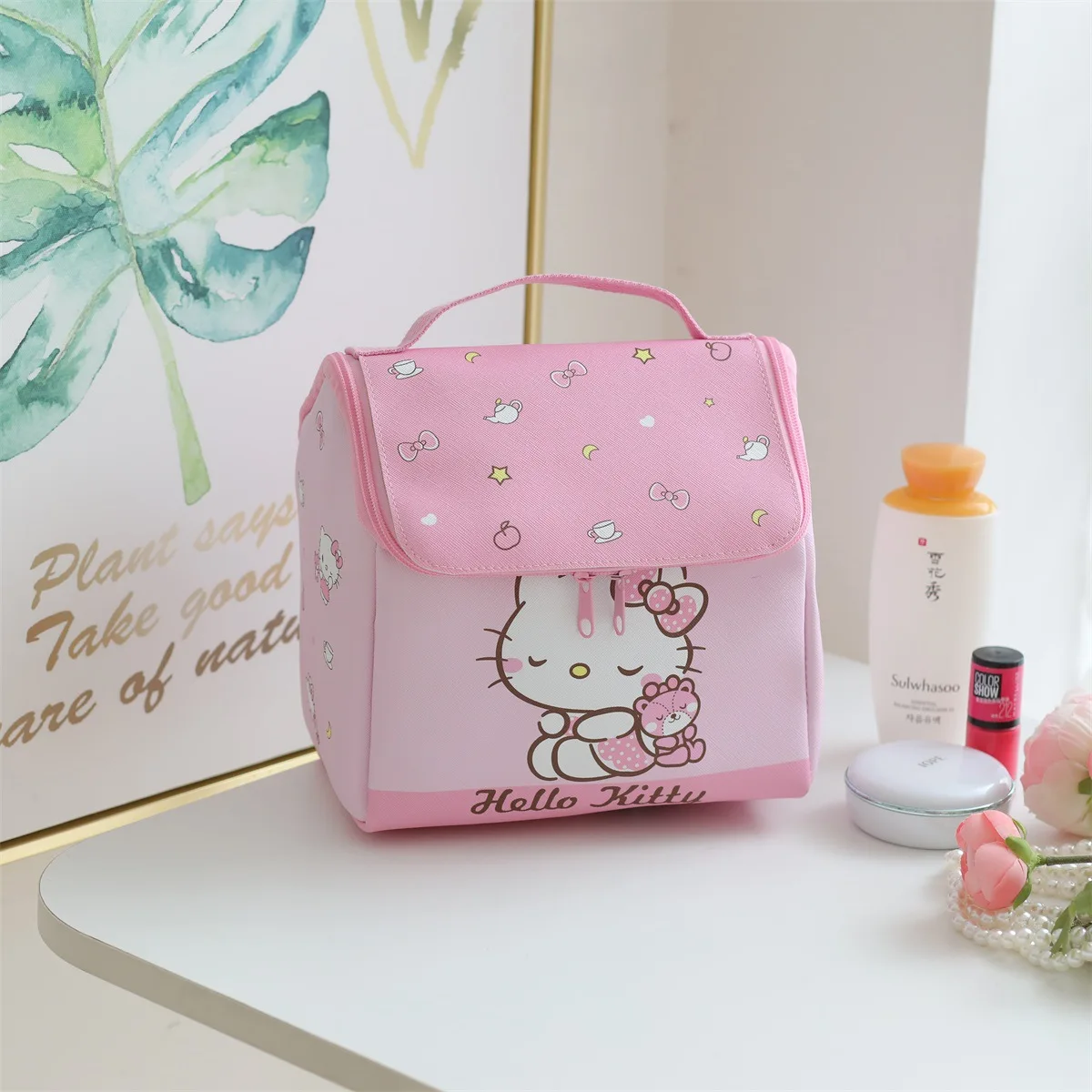 Sanrio hello kitty милый мультфильм 3D сумка для хранения косметичка для девочек и мальчиков сумка-тоут сумка-органайзер pu Kuromi cinnamon Melody дорожная сумка