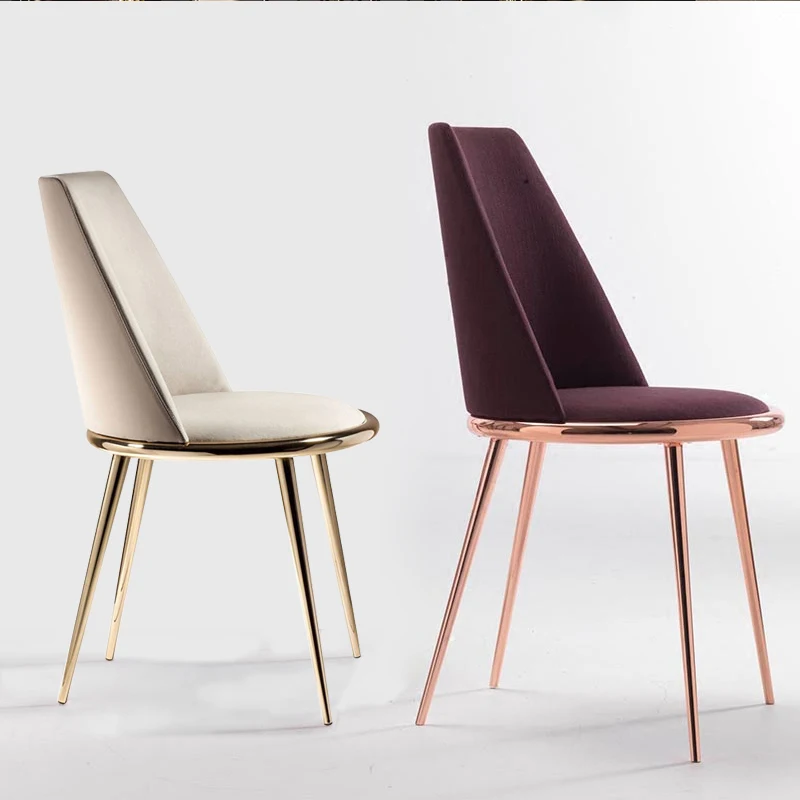 Обеденный стул Nordic Light, Роскошный Простой Современный Домашний Ресторанный стул, Художественная Ткань, Кожаная Спинка, Металлическая Модная мебель для стульев