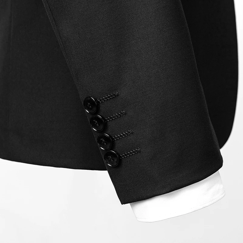 (Куртка + брюки) Модный бутик, мужской однотонный Повседневный деловой высококлассный Социальный формальный комплект из 2 предметов, свадебный костюм жениха, плюс размер S-6XL
