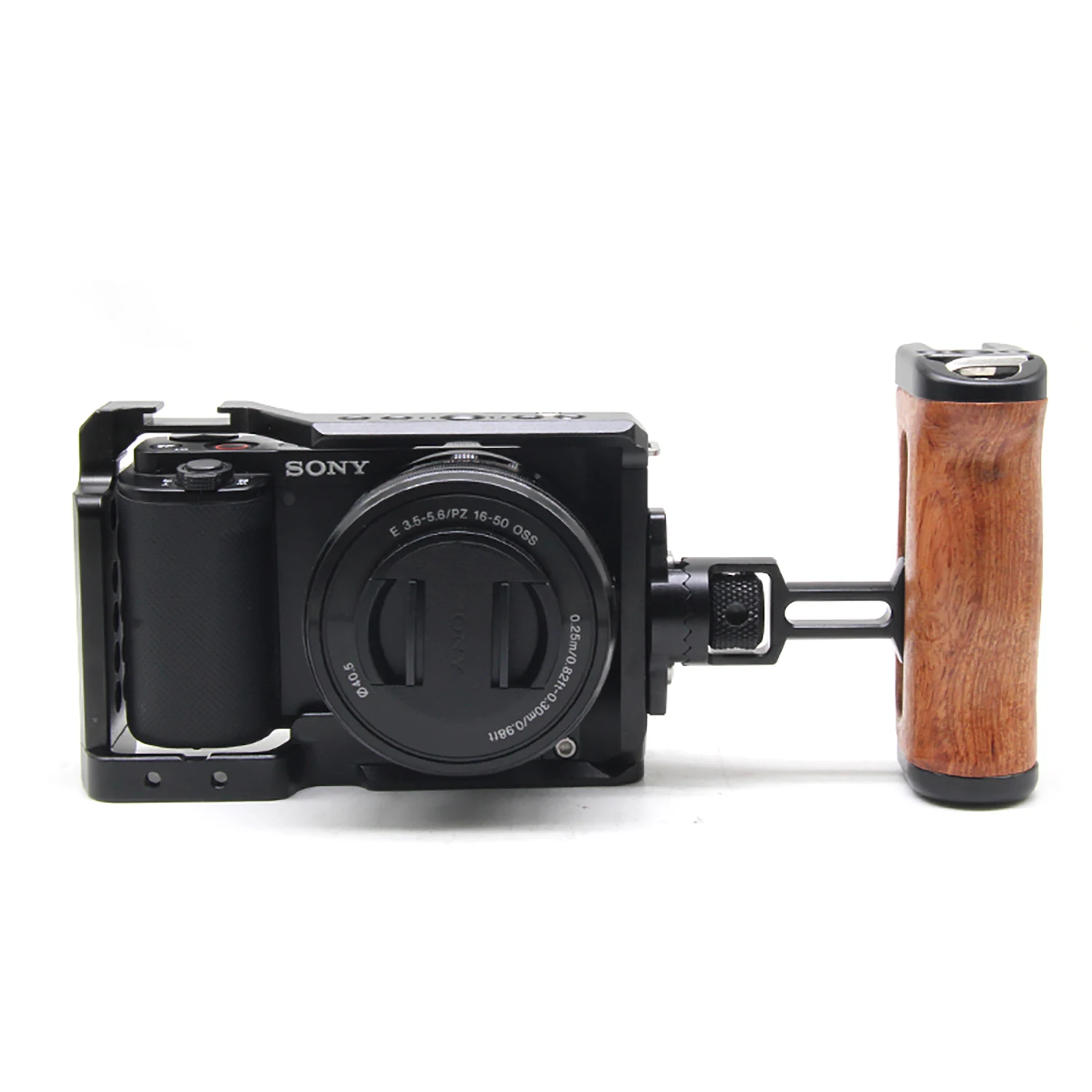 Универсальная деревянная боковая ручка для камеры Sony Canon Nikon, рукоятка с холодным башмаком для микрофона, видеосветки