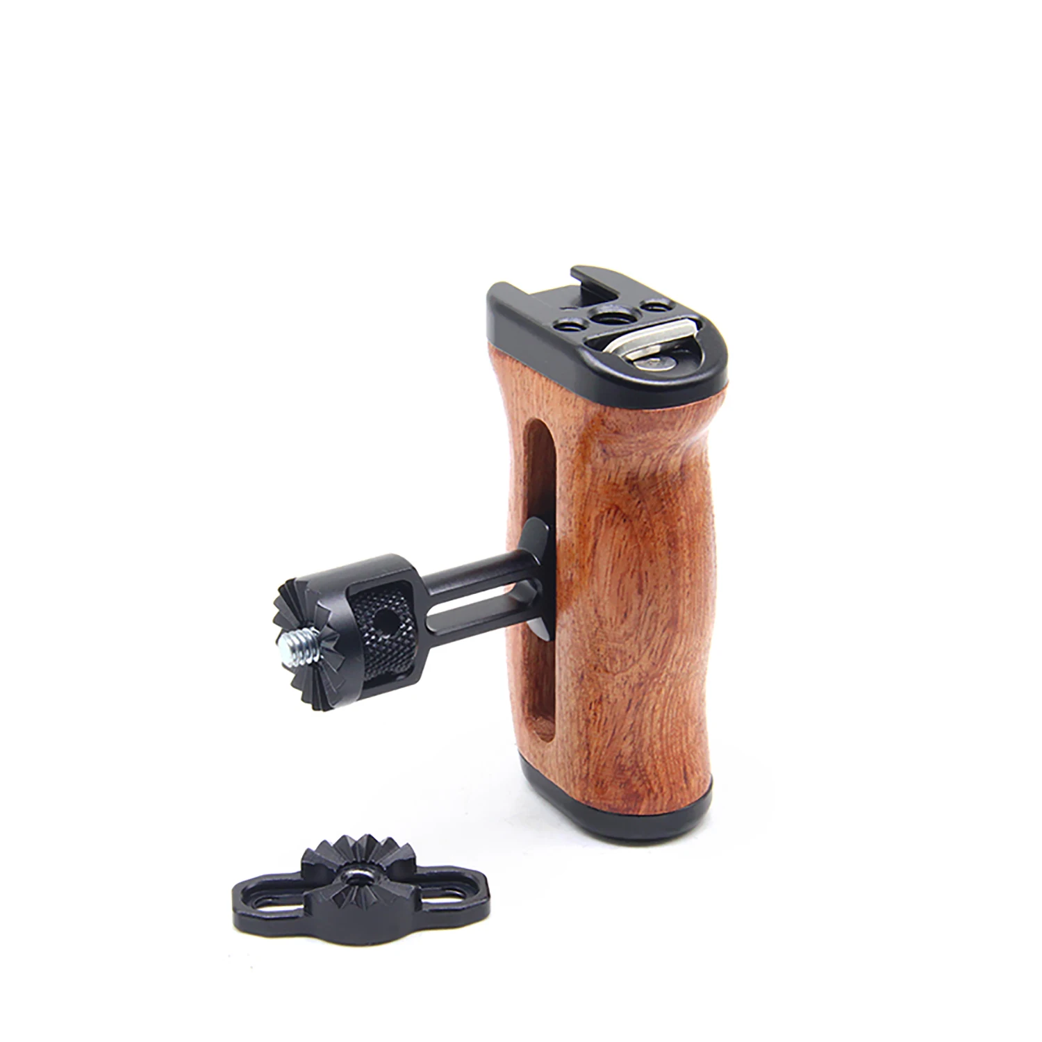 Универсальная деревянная боковая ручка для камеры Sony Canon Nikon, рукоятка с холодным башмаком для микрофона, видеосветки