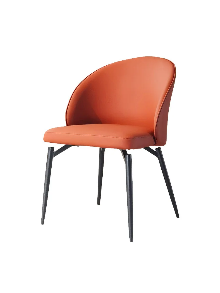 Официальный Новый кожаный обеденный стул Aoliviya в стиле Nordic Entry Lux, бытовой кожаный стул, Зеленый стул, простое кресло для столовой