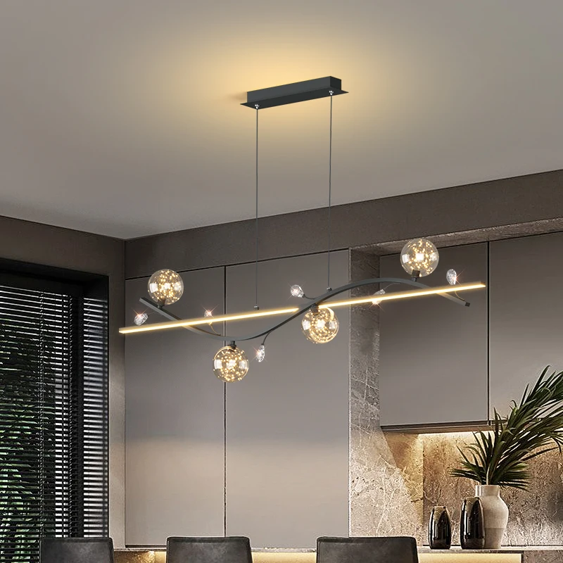 Потолочный подвесной светильник Nordic LED для столовой, кухни, гостиной, люстры Gypsophila Luster, подвесной светильник с дистанционной регулировкой яркости
